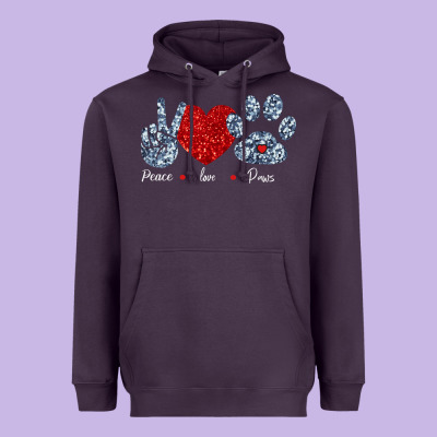 Peace Love Paws Heavyweight Hoodie Designed By Bettercallsaul