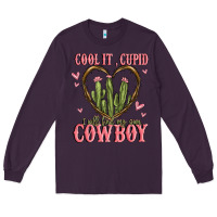 Plum cool it cupid i will find my own cowboy Long Sleeve Tee - MaliasSmallBusiness