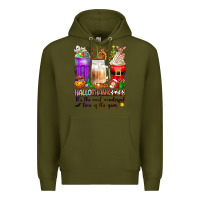 Army Green Hallothanksmas coffee cups Premium Hoodie - texasbilliewilder
