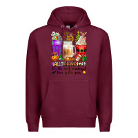 Burgundy Hallothanksmas coffee cups Premium Hoodie - texasbilliewilder