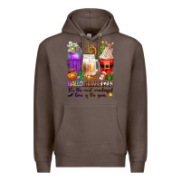 Coffee Hallothanksmas coffee cups Premium Hoodie - texasbilliewilder