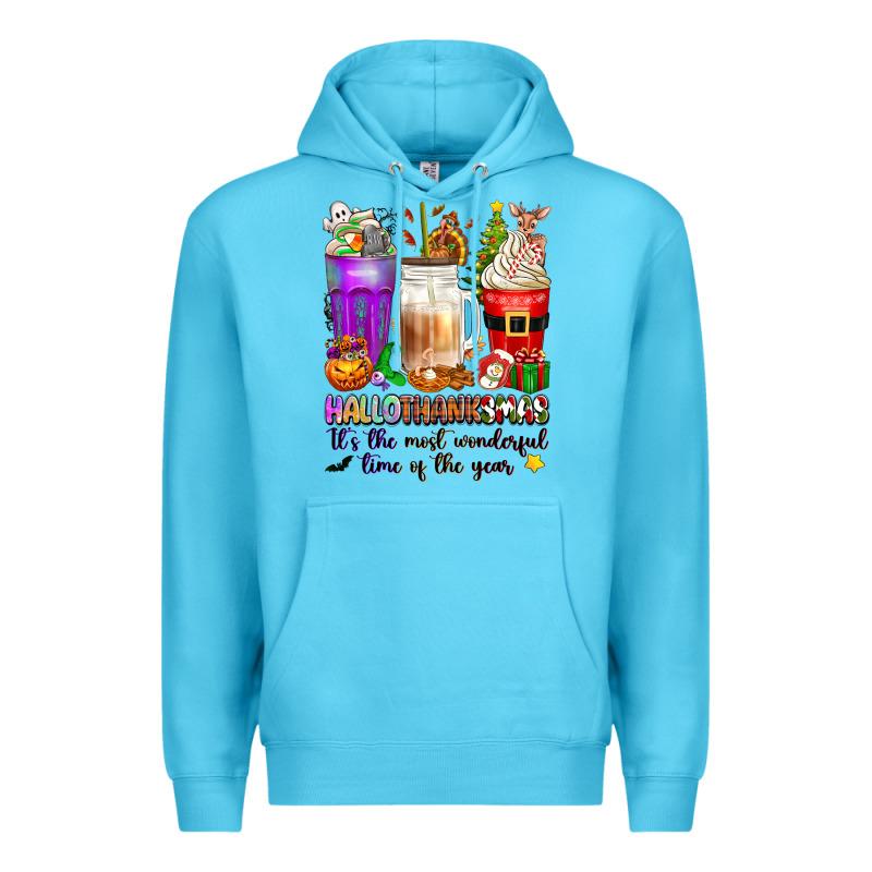Hallothanksmas Coffee Cups Premium Hoodie by texasbilliewilder | Teevron