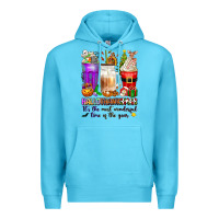 Ocean Blue Hallothanksmas coffee cups Premium Hoodie - texasbilliewilder