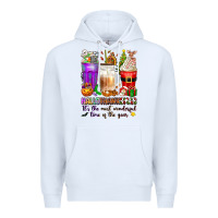 White Hallothanksmas coffee cups Premium Hoodie - texasbilliewilder