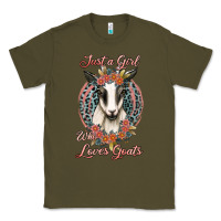 Army Green just a girl who loves goats Classic Tee - Jasminsmagicworld