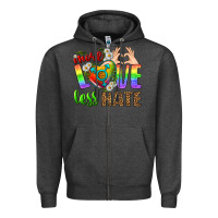 Charcoal Heather More Love Less Hate LGBTQ Zipper Hoodie - BundleAndBundleShop