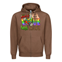 Chestnut More Love Less Hate LGBTQ Zipper Hoodie - BundleAndBundleShop