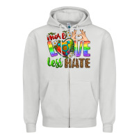 Dove Grey More Love Less Hate LGBTQ Zipper Hoodie - BundleAndBundleShop