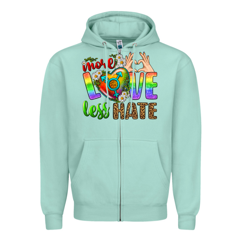 More Love Less Hate Lgbtq Zipper Hoodie by BundleAndBundleShop | Teevron