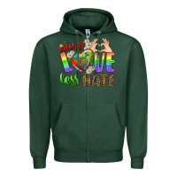 Sports Green More Love Less Hate LGBTQ Zipper Hoodie - BundleAndBundleShop