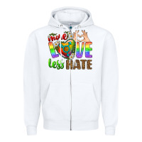 White More Love Less Hate LGBTQ Zipper Hoodie - BundleAndBundleShop
