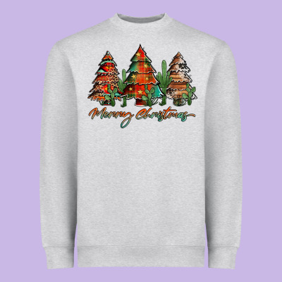 Western Christmas Trees Merry Christmas Heavyweight Sweatshirt Designed By Jasminsmagicworld