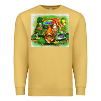Antique Gold st patricks day gnomies with truck Premium Sweatshirt - NancyCooperArtShop