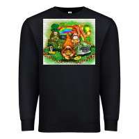 Black st patricks day gnomies with truck Premium Sweatshirt - NancyCooperArtShop