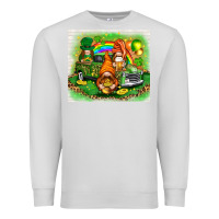 Dove Grey st patricks day gnomies with truck Premium Sweatshirt - NancyCooperArtShop