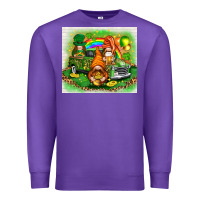 Purple st patricks day gnomies with truck Premium Sweatshirt - NancyCooperArtShop