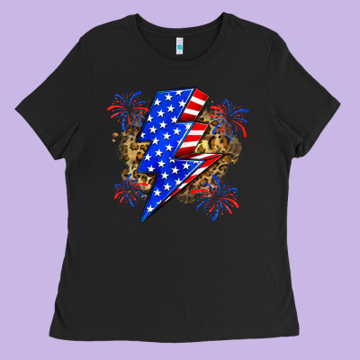 American Lightning Bolt Ladies Tee Designed By Zillion Design Studio