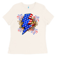 Bone American lightning bolt Ladies Tee - Zillion Design Studio