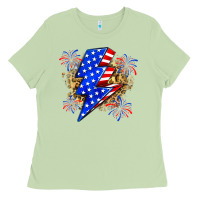 Matcha American lightning bolt Ladies Tee - Zillion Design Studio