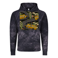 Cloud Black cactus camouflage school bus seamless pattern Vintage Hoodie - BundleAndBundleShop