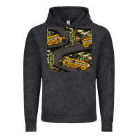 Vintage Black cactus camouflage school bus seamless pattern Vintage Hoodie - BundleAndBundleShop