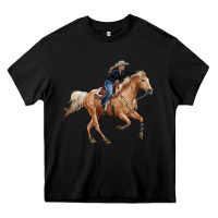 Black horse body with cowgirl Heavy Core Tee - RanaPortraitStore