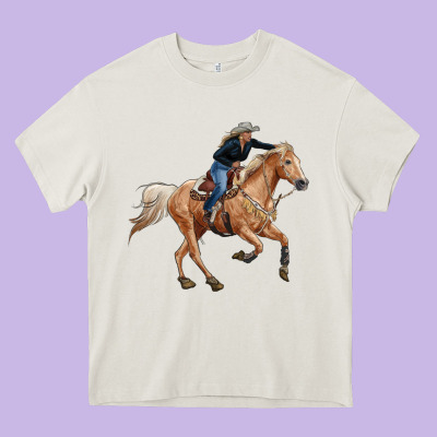 Horse Body With Cowgirl Heavy Core Tee Designed By Ranaportraitstore