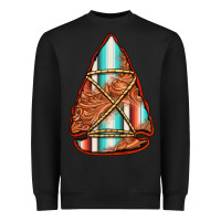 Black turquoise serape tooled leather arrowhead Heavyweight Sweatshirt - Jasminsmagicworld