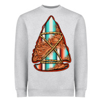 Heather Grey turquoise serape tooled leather arrowhead Heavyweight Sweatshirt - Jasminsmagicworld