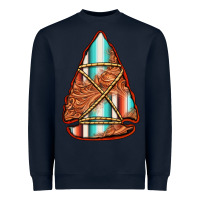 Navy turquoise serape tooled leather arrowhead Heavyweight Sweatshirt - Jasminsmagicworld