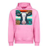 Fuchsia Pink Cow Tumbler Urban Hoodie - CowCowDesign