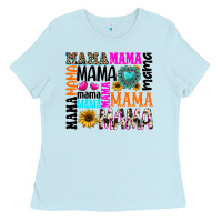 Baby Blue mama gemstone sunflower Ladies Tee - texasbilliewilder