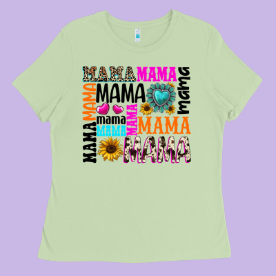 Mama Gemstone Sunflower Ladies Tee Designed By Texasbilliewilder