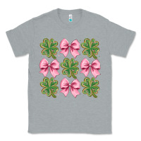 Heather Grey clover bow Classic Tee - CowhideDigitalArt