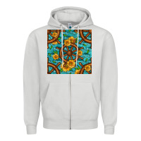 Dove Grey Lake Boat Rudder And Sunflowers Seamless Pattern Zipper Hoodie - BundleAndBundleShop