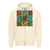 Sandshell Lake Boat Rudder And Sunflowers Seamless Pattern Zipper Hoodie - BundleAndBundleShop