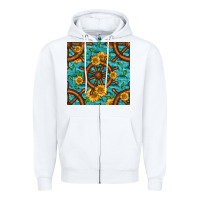 White Lake Boat Rudder And Sunflowers Seamless Pattern Zipper Hoodie - BundleAndBundleShop