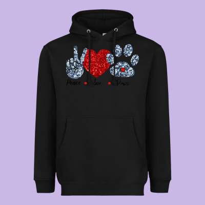 Peace Love Paws Heavyweight Hoodie Designed By Bettercallsaul