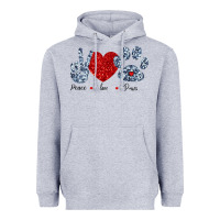 Heather Grey Peace Love Paws Heavyweight Hoodie - Bettercallsaul