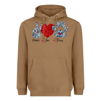 Toasted Coconut Peace Love Paws Heavyweight Hoodie - Bettercallsaul