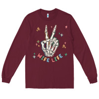 Burgundy wife life Long Sleeve Tee - MaliasSmallBusiness
