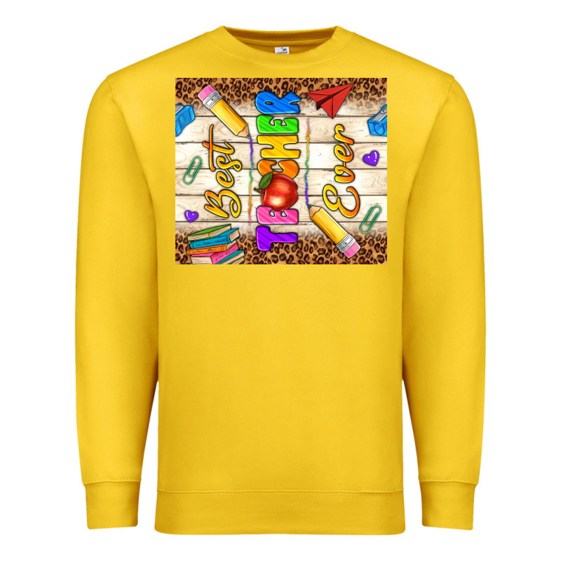 Best Teacher Ever Premium Sweatshirt by NancyCooperArtShop | Teevron