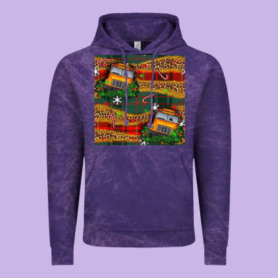 Christmas School Bus Seamless Pattern Vintage Hoodie Designed By Bundleandbundleshop