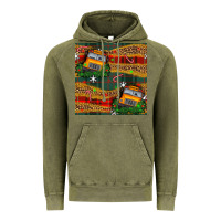 Vintage Olive christmas school bus seamless pattern Vintage Hoodie - BundleAndBundleShop