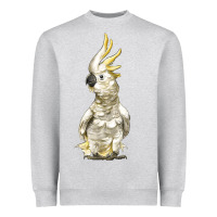 Heather Grey Cockatoo Bird Heavyweight Sweatshirt - LillyAllenDesigns