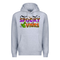 Heather Grey Spooky vibes Premium Hoodie - NancyCooperArtShop
