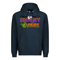 Navy Spooky vibes Premium Hoodie - NancyCooperArtShop