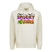 Oatmeal Heather Spooky vibes Premium Hoodie - NancyCooperArtShop