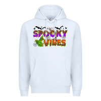 White Spooky vibes Premium Hoodie - NancyCooperArtShop