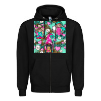 Black Hairdresser Gnomes With Hearts And Pearls With Leopard Zipper Hoodie - BundleAndBundleShop